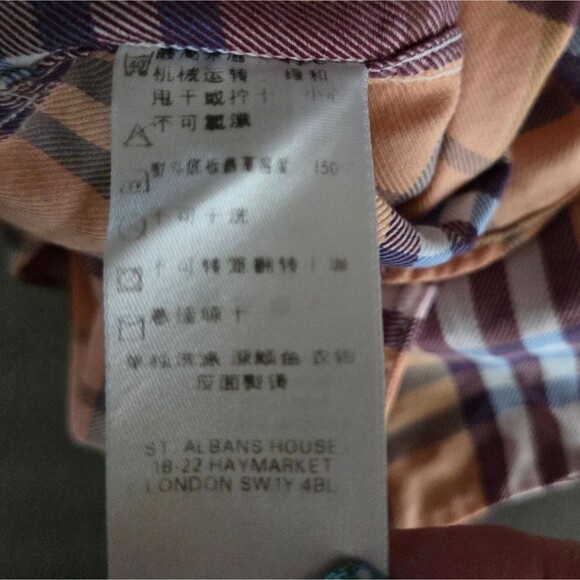 Burberry London Nova Check Plaid Long Sleeve Button Front Cotton Twill Shirt M - Picture 12 of 15